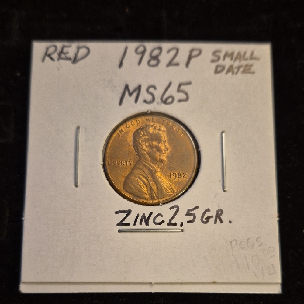 1982P Small Date Red Coin